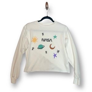 Mighty Fine cropped crew neck “NASA” top. Size M.